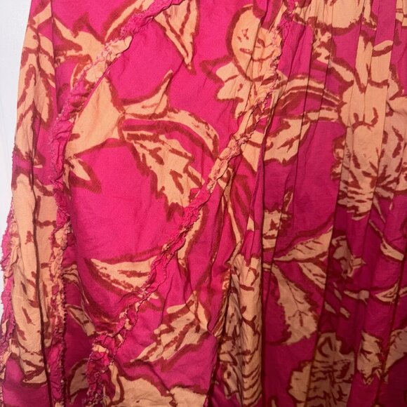 Pink & Orange Floral Blouse by Calligraphie - Size Medium - Picture 7 of 7